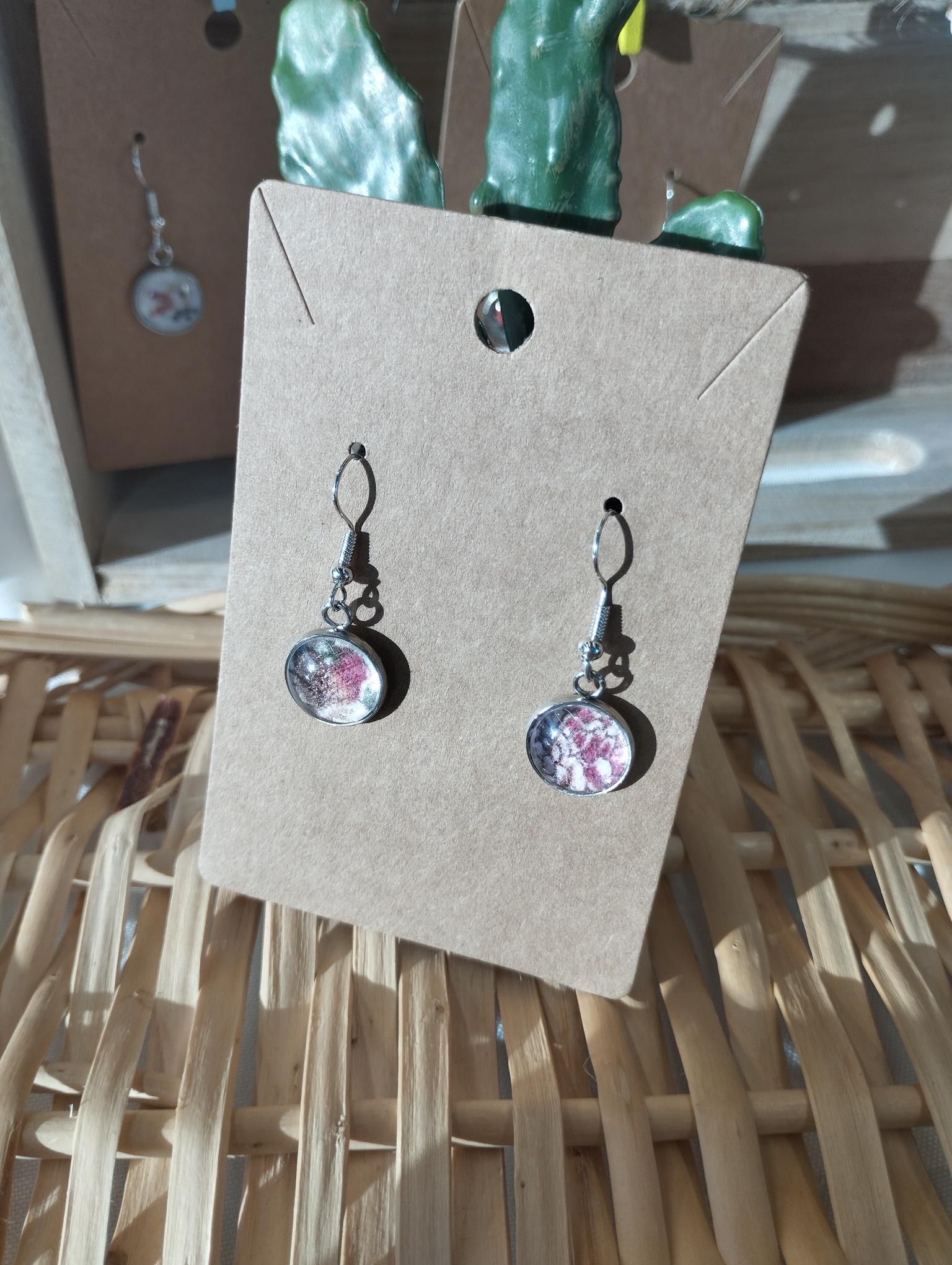 Boucles d&#039;oreilles (modèle unique) - vintage flowers