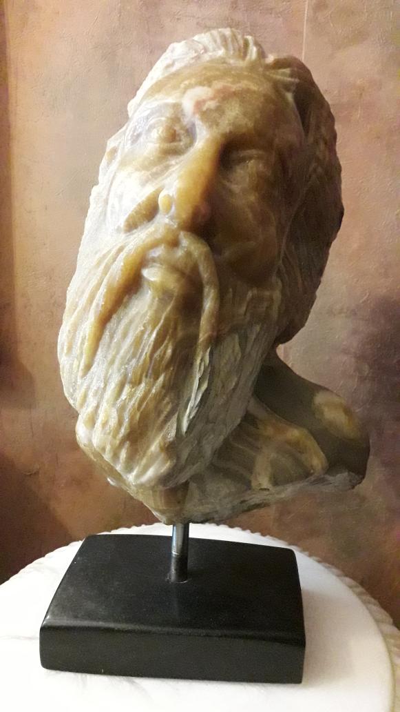  Triton: Oeuvre d'art calcite orange 