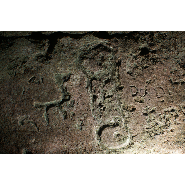Animal Figure and Pictish Double Disc in Jonathan&#039;s Cave