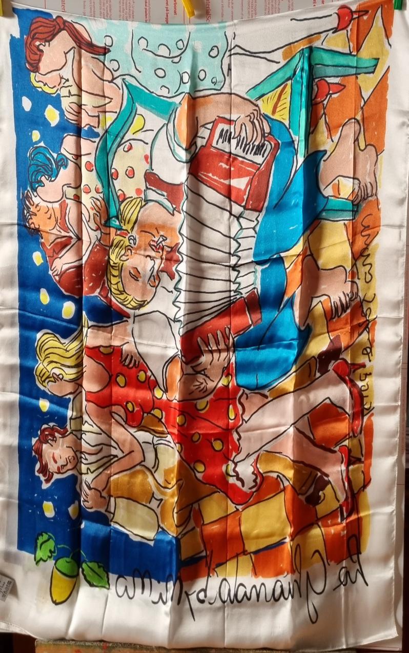 Foulard In Seta 70x200 Jazz A Pois