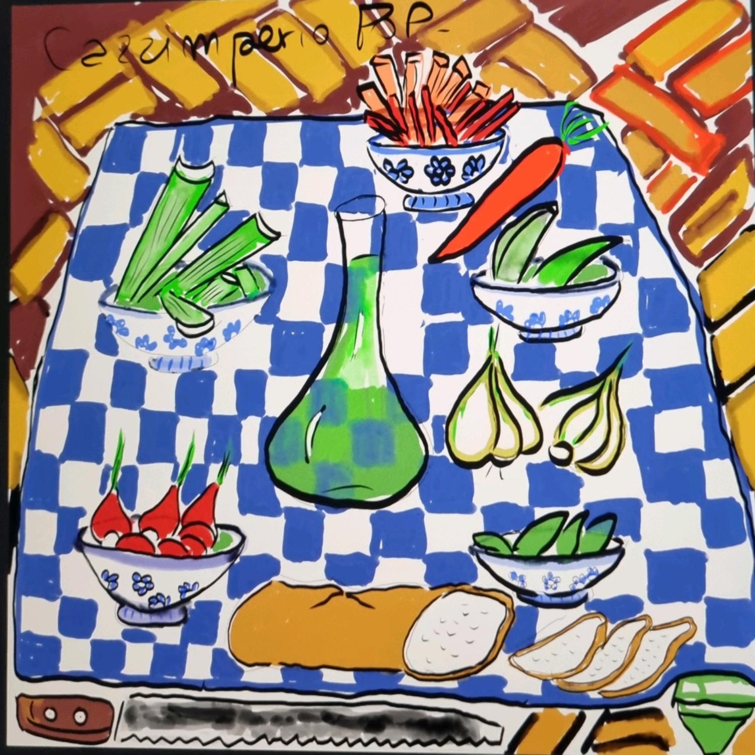 yo yo food 100x100 printed on canvas 