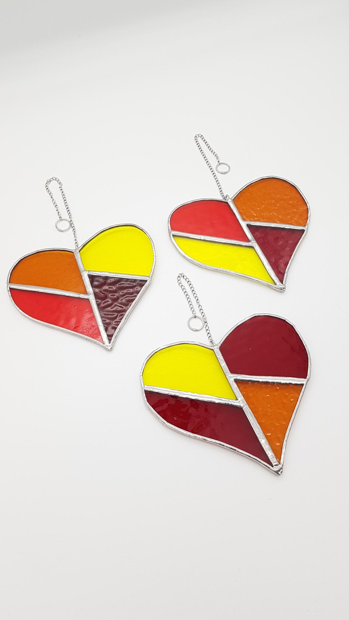 Stained Glass Love Heart Suncatcher