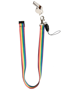 Safety Lanyard in Traditional Pride Flag Colours with Whistle