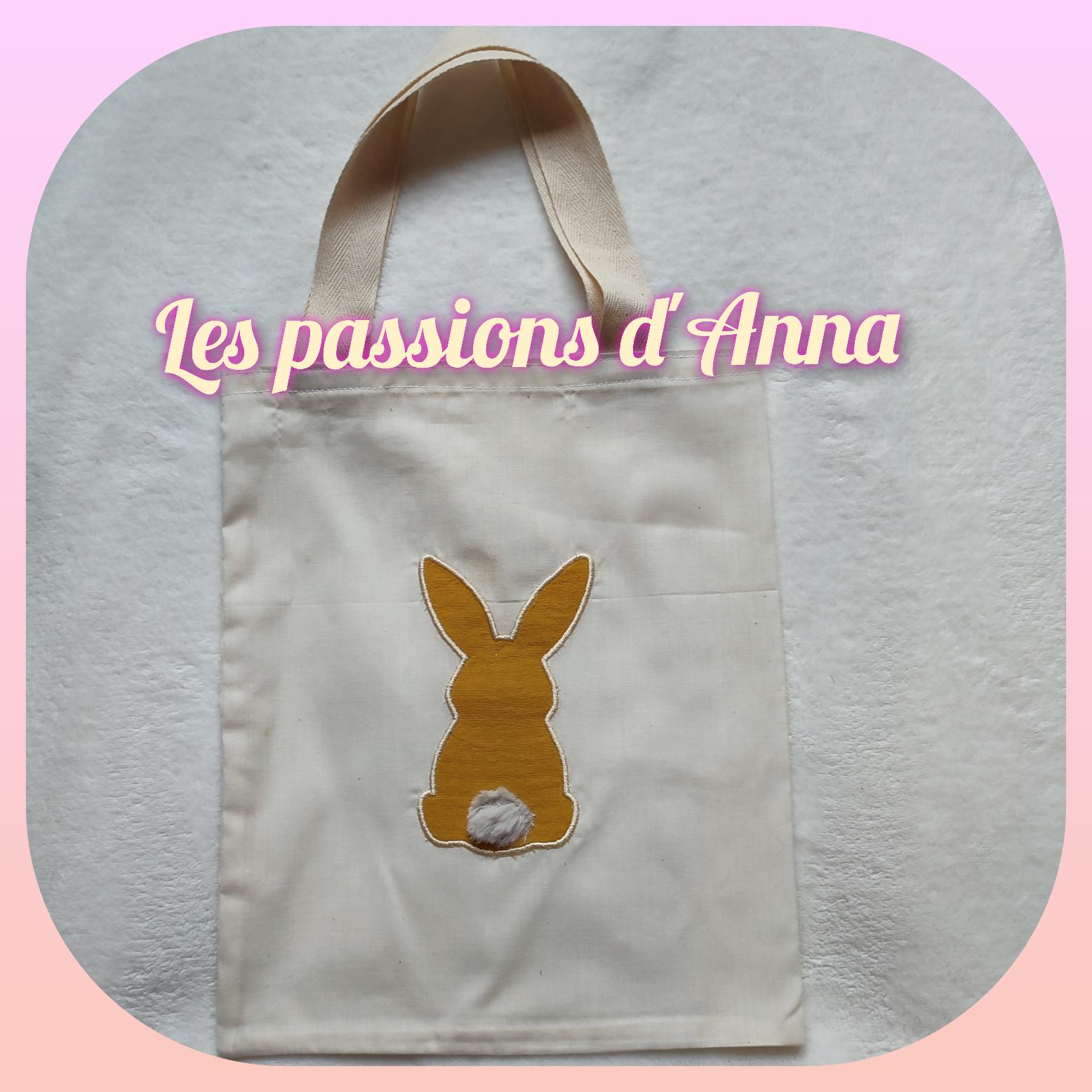 Tote bag enfant lapin jaune moutarde 