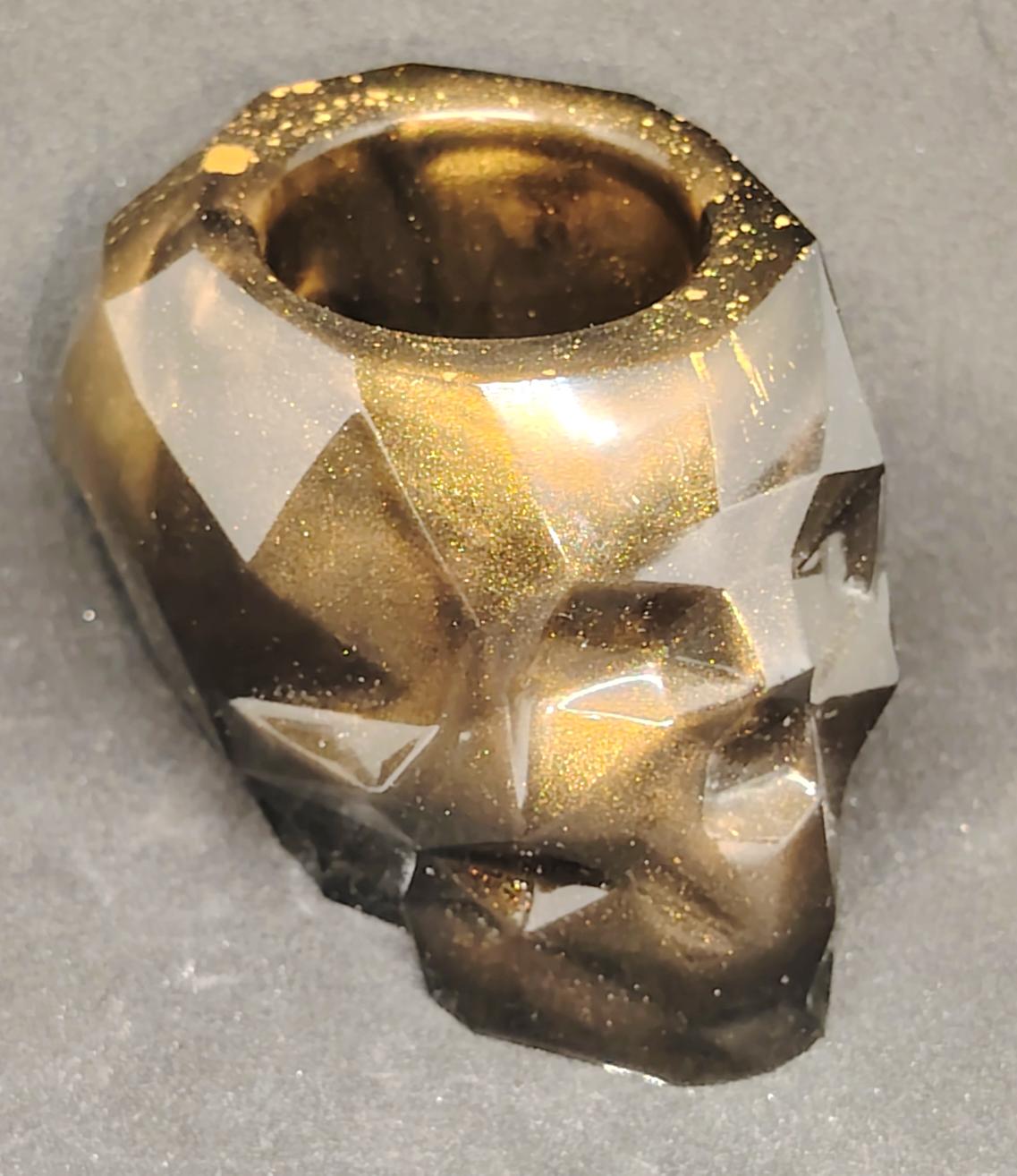 Pot crâne black gold