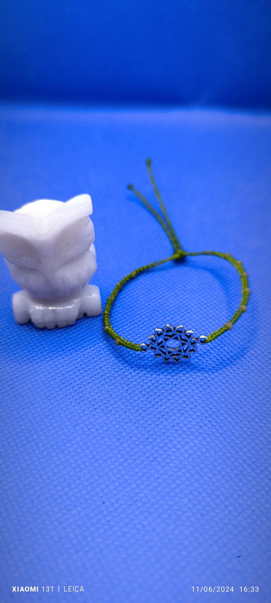 Bracelet chakra vert perles vertes 