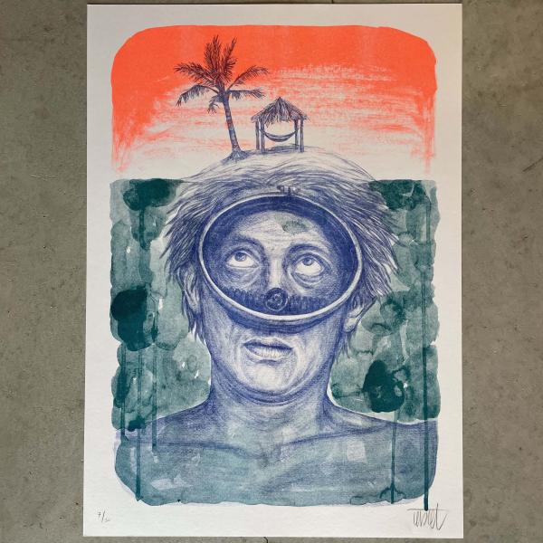 LEVALET - Risographie - A3 - 50ex - Signé