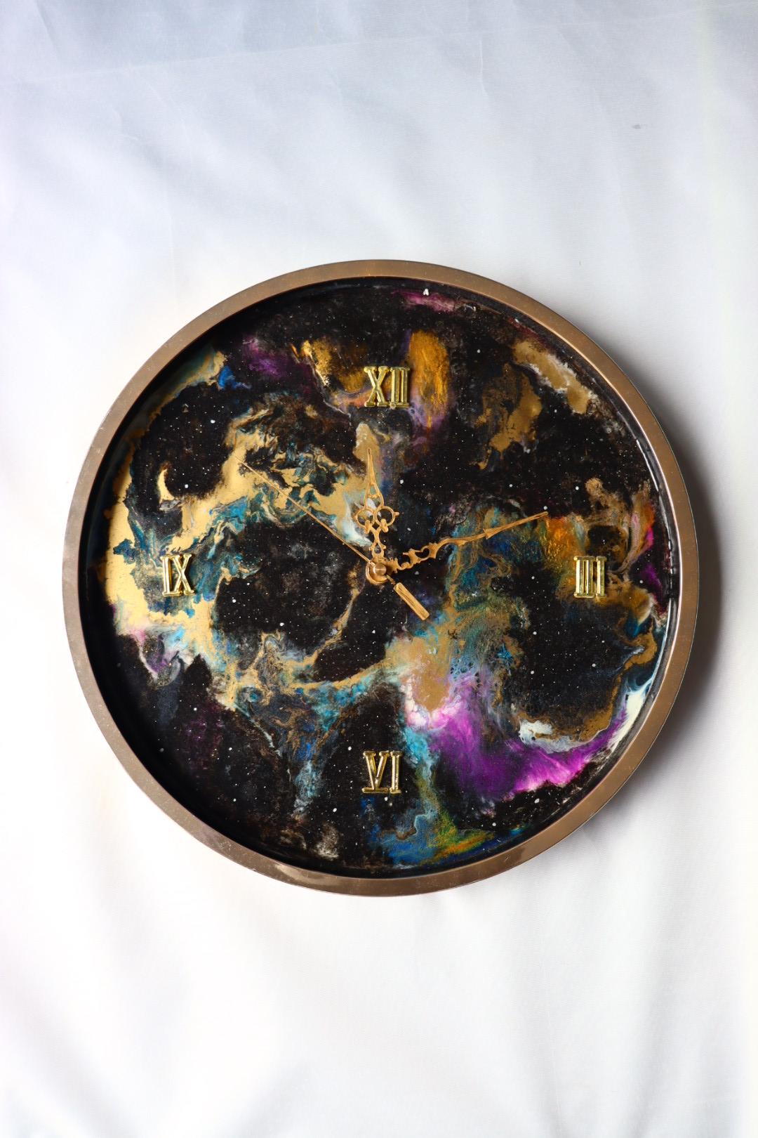 Universe Resin Clock 