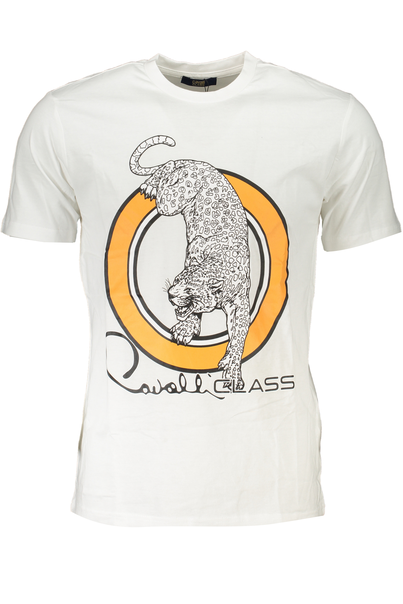 6801CAVALLI CLASS T-SHIRT MANICHE CORTE UOMO BIANCO