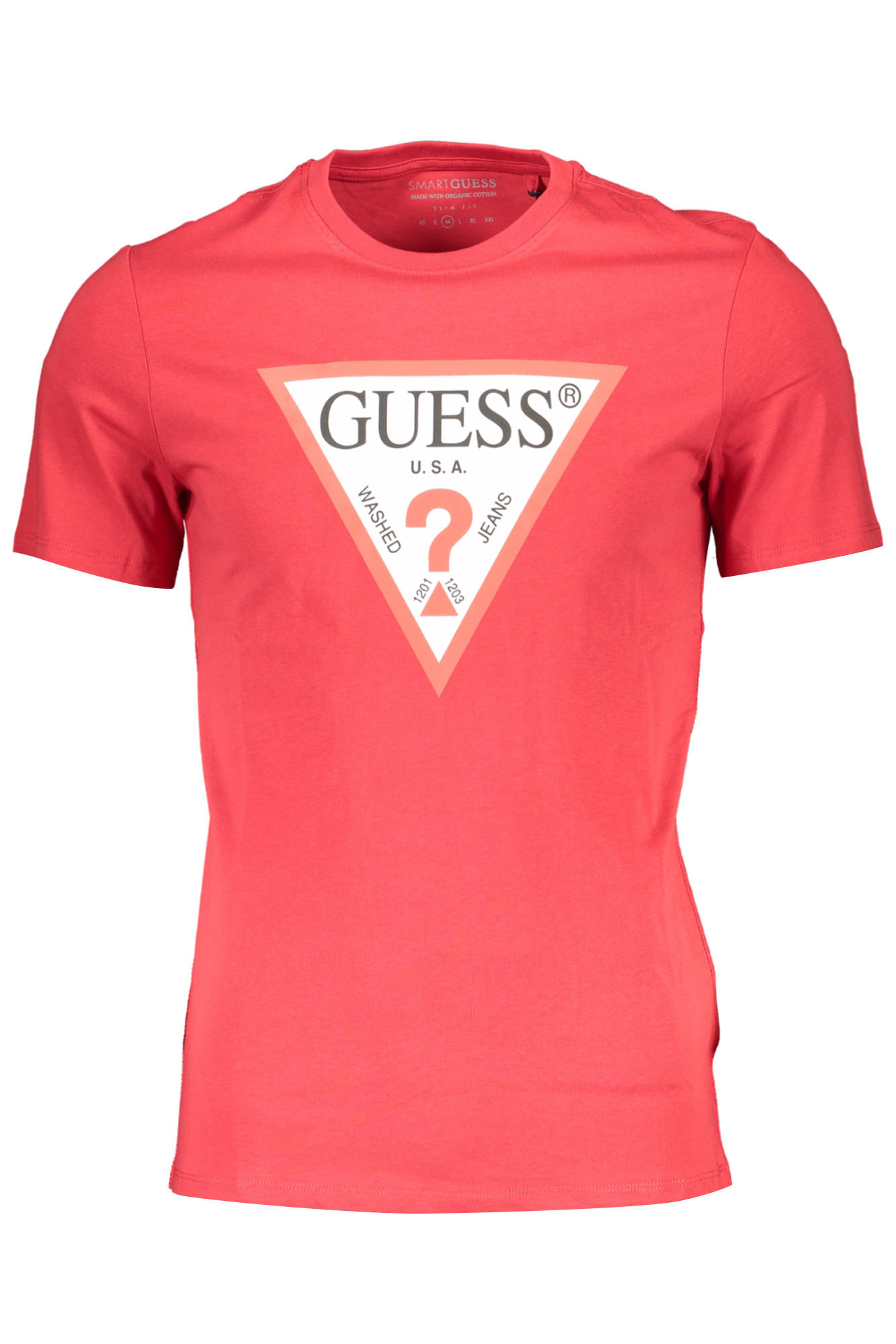 1313GUESS JEANS T-SHIRT MANICHE CORTE UOMO ROSSO