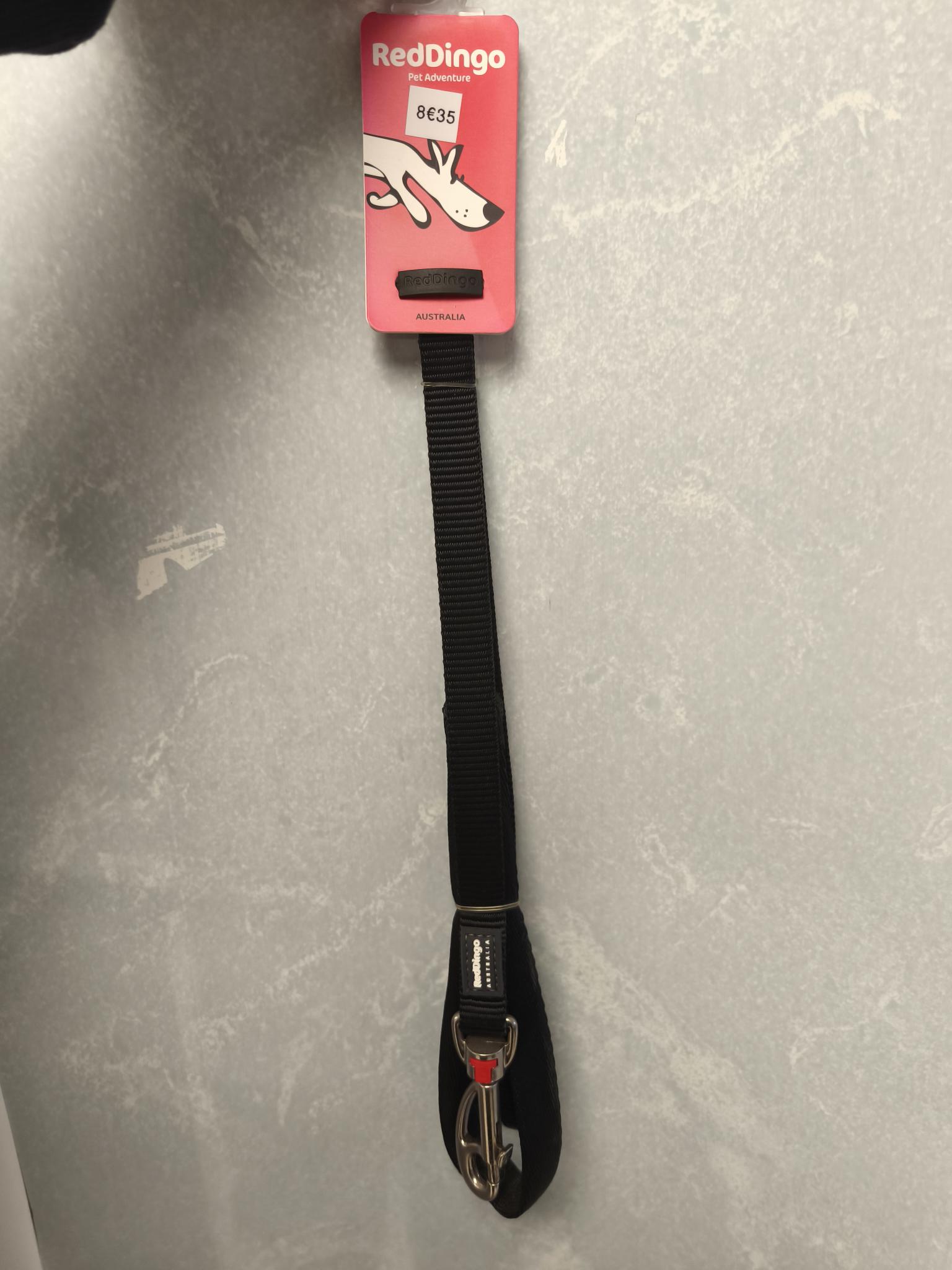 Laisse unie noir   taille: 15mm   longueur: 1.2m