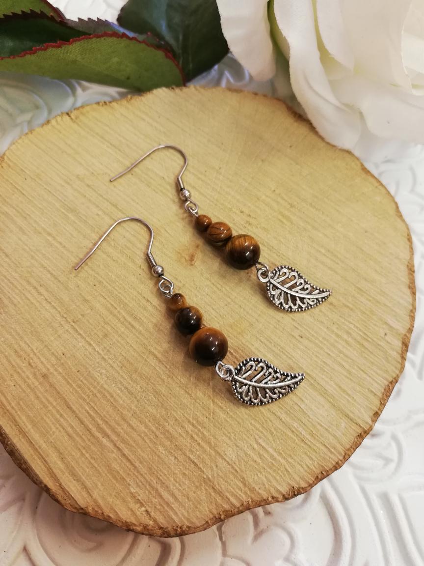 Boucles D'oreilles œil de tigre