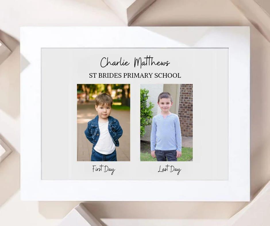 First &amp; Last day personalised picture frame