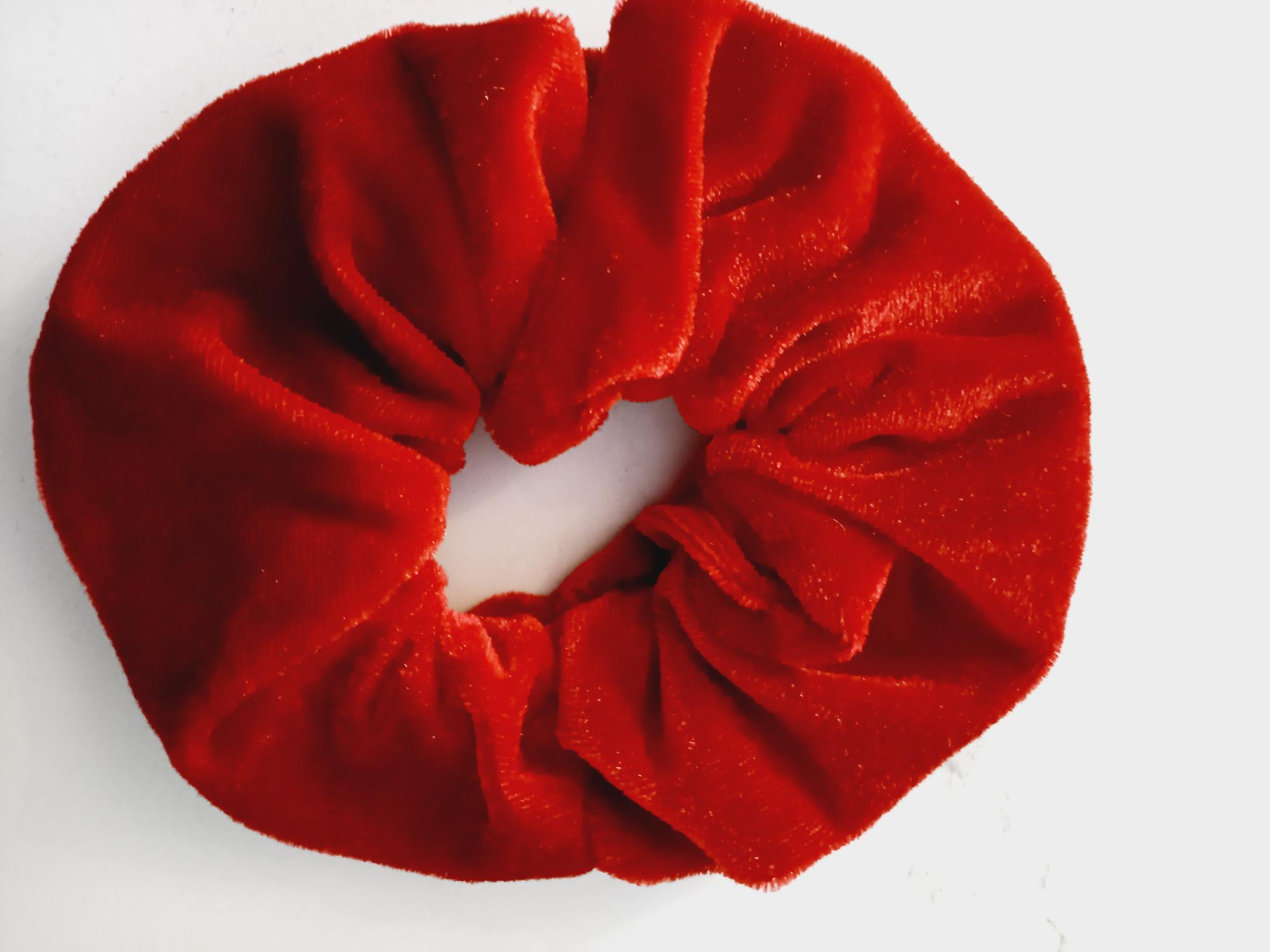 Chouchou Cheveux Élastique Velours rouge 