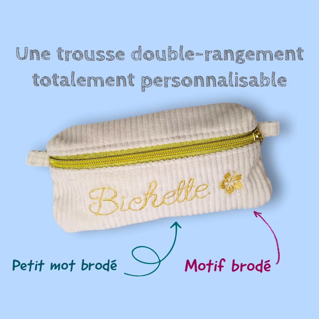 Trousse double-rangement personnalisable