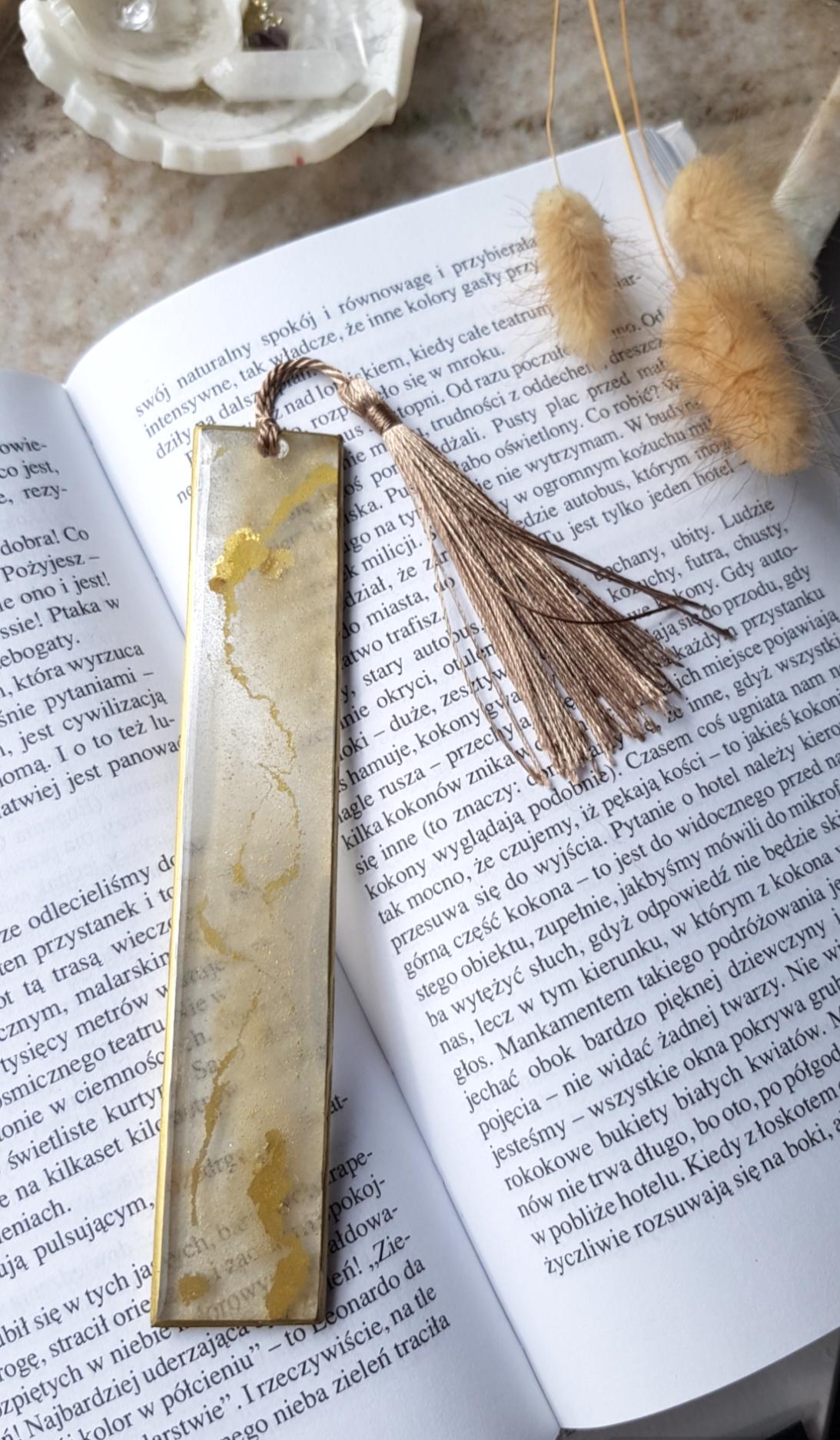 Soft golden bookmark