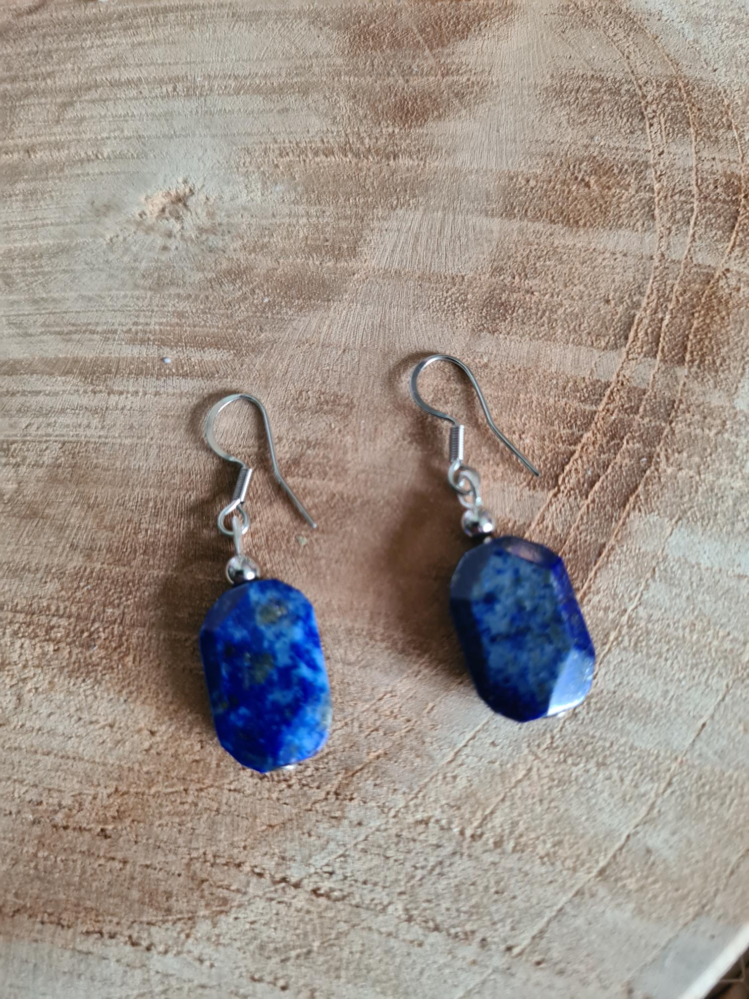 Boucles Lapis-lazuli argent