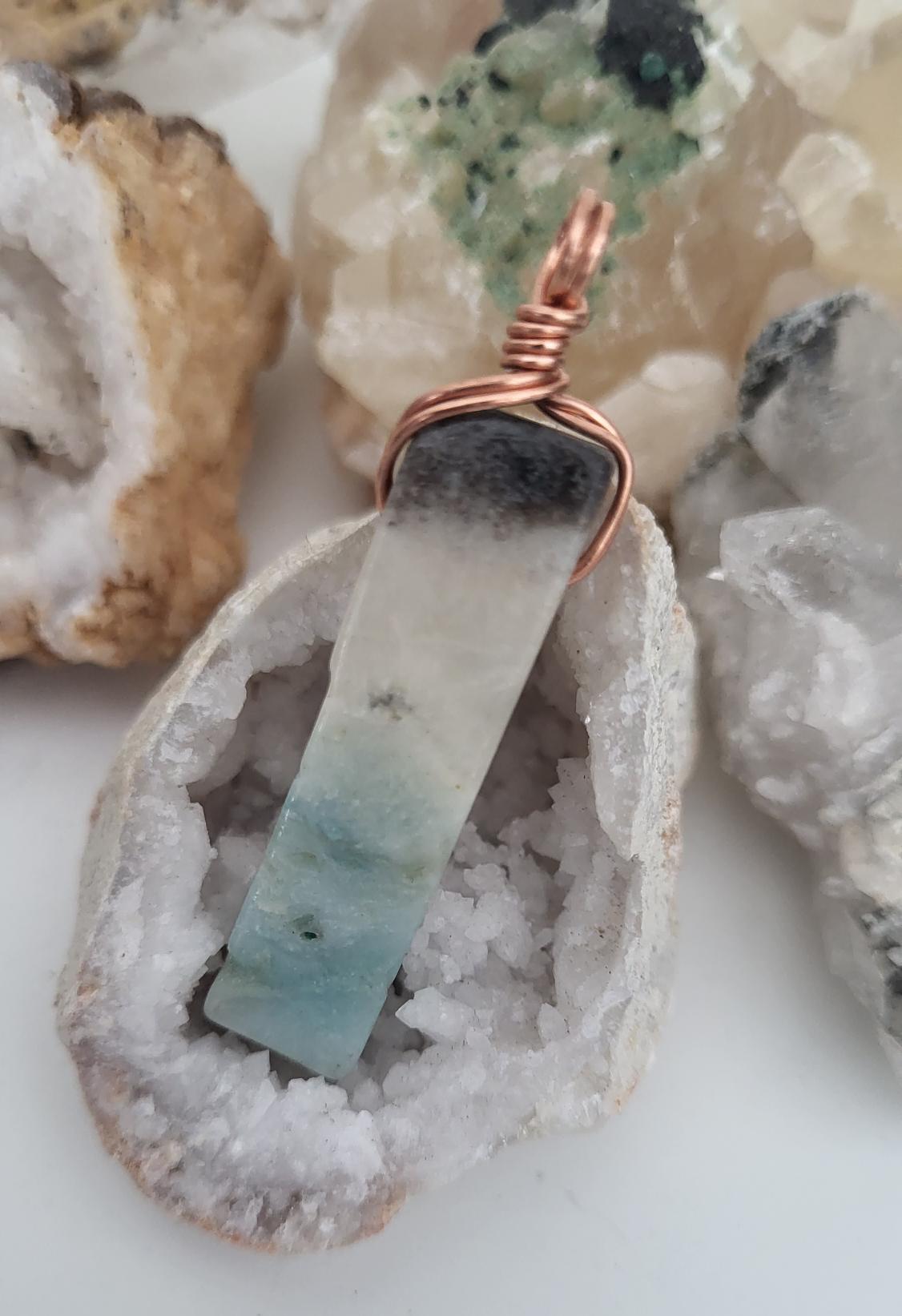 Amazonite pendant - large