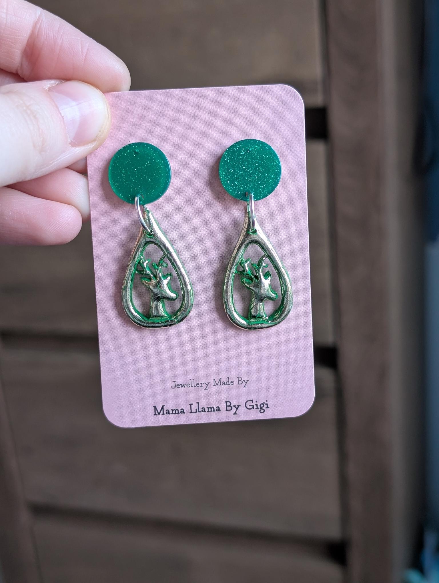 Christmas reindeer clay earrings