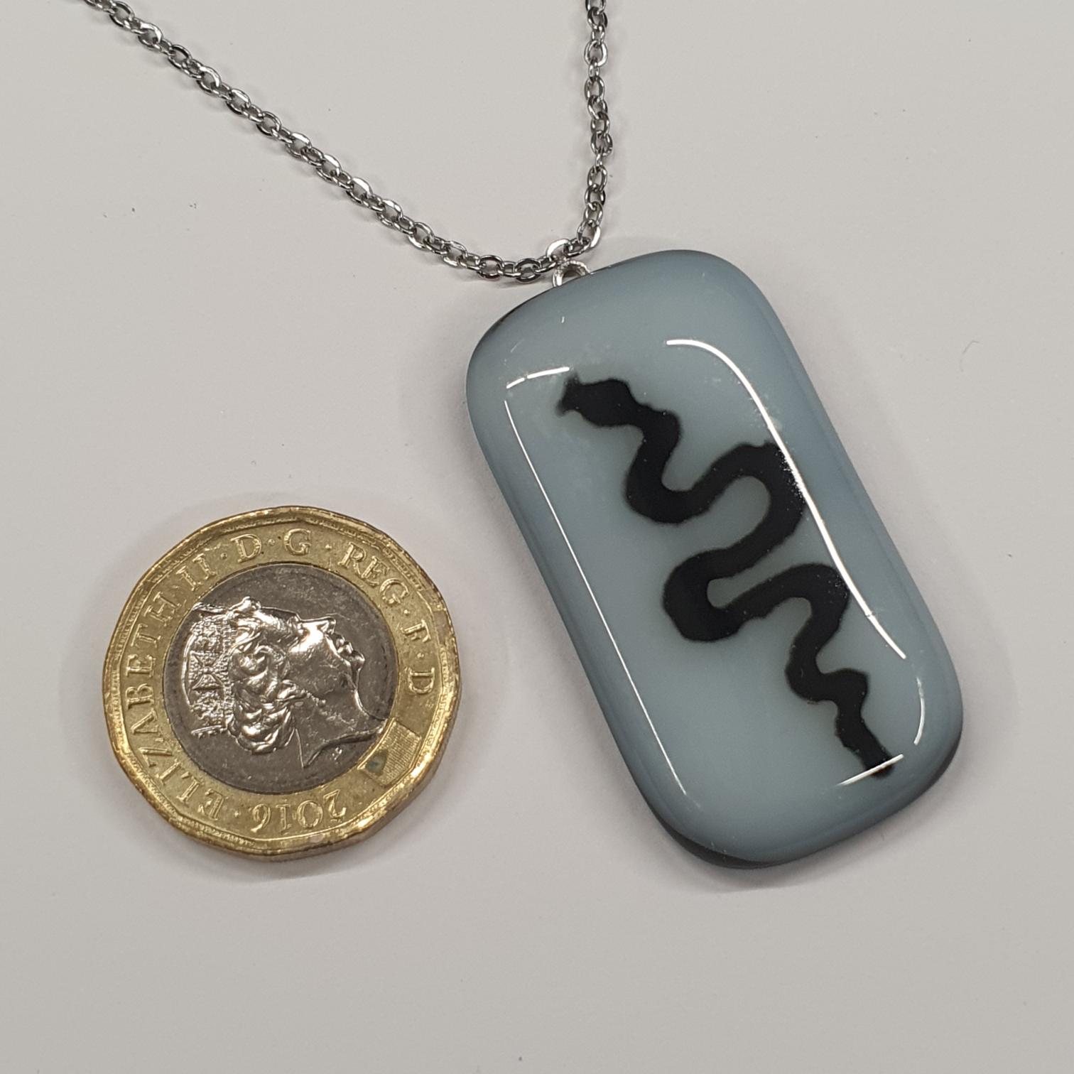 Black and white snake pendant NEW