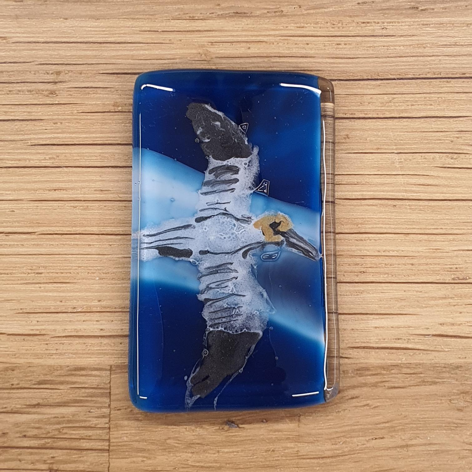 Gannet glass enamel badge 