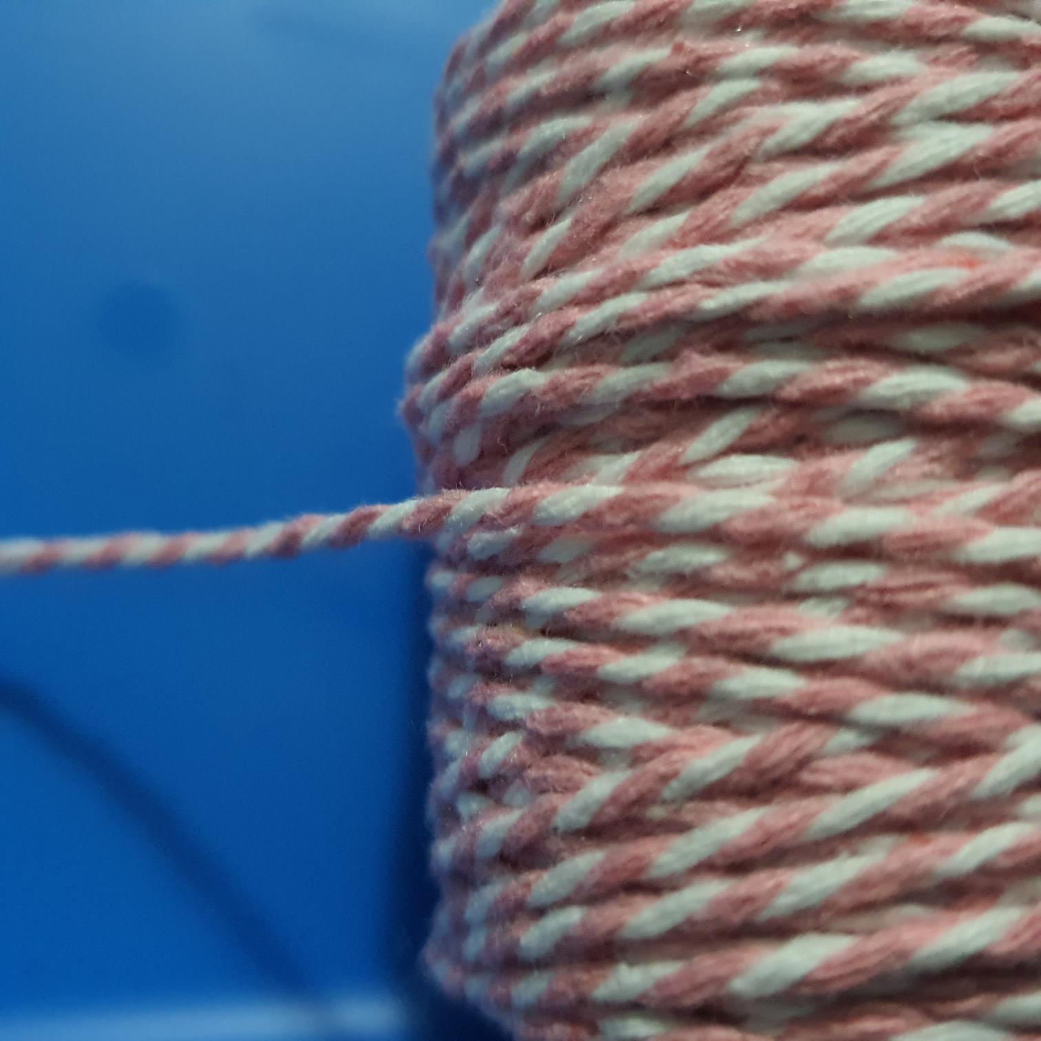 Pink and white twine 20cm for single decoration 