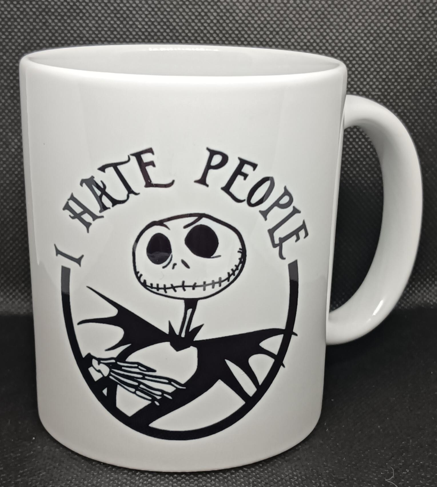 Custom Printed I Hate People Jack Skellington Mug.