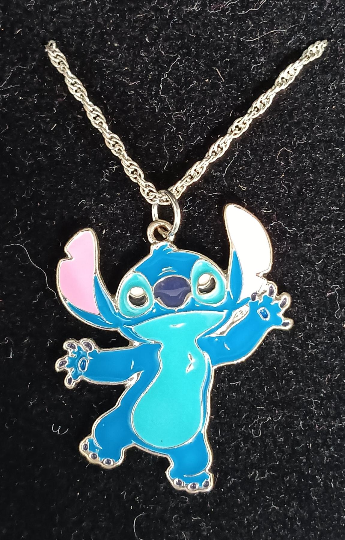 Enamel Stitch Pendant Necklace.