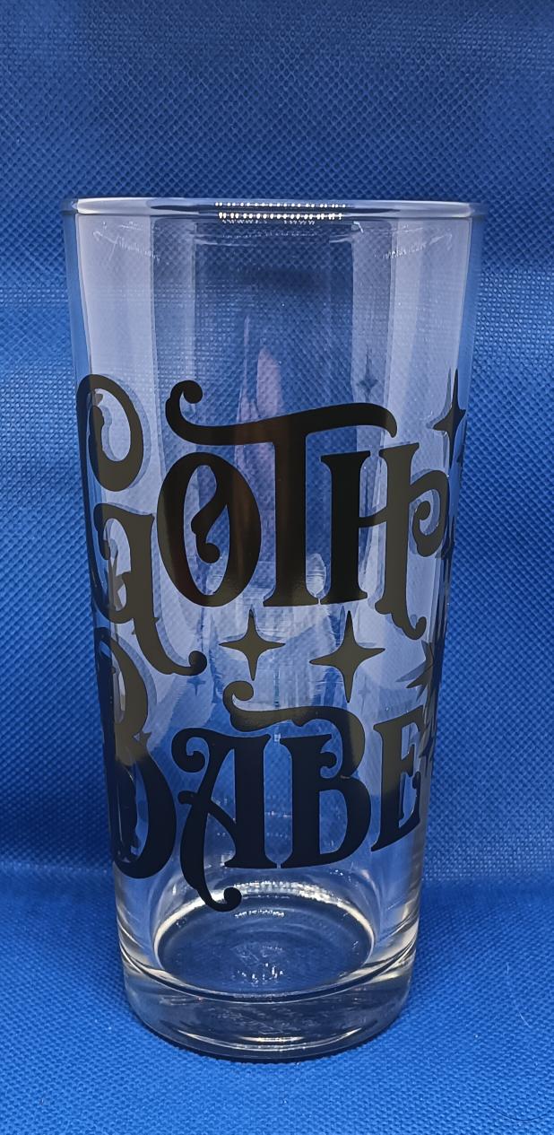 Black Goth Babe 14oz (40cl) Glass