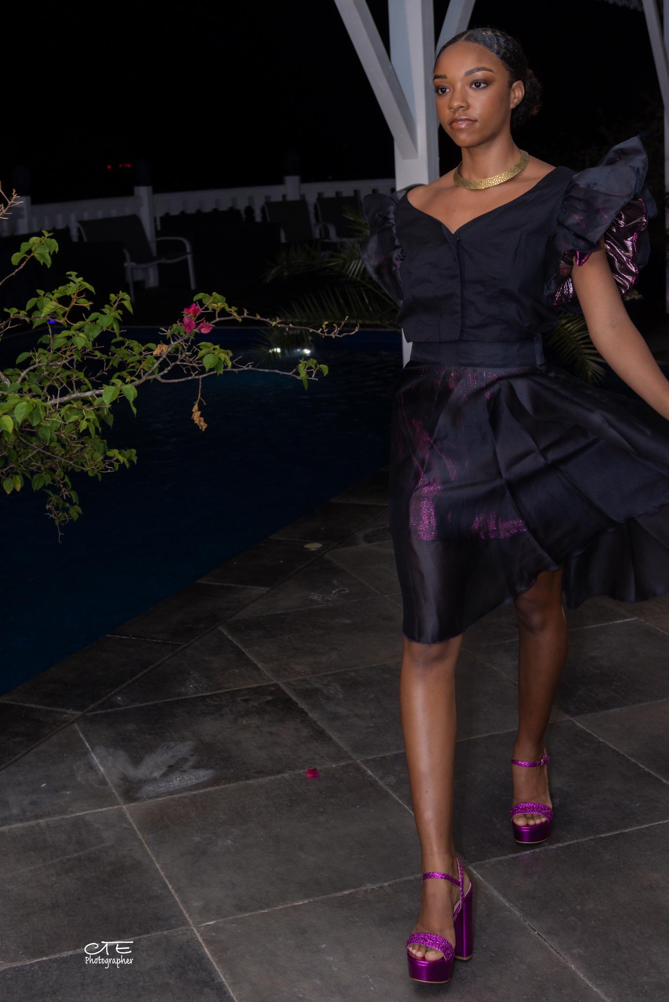 Ensemble 3 pieces jupe organza soie et soie lurex