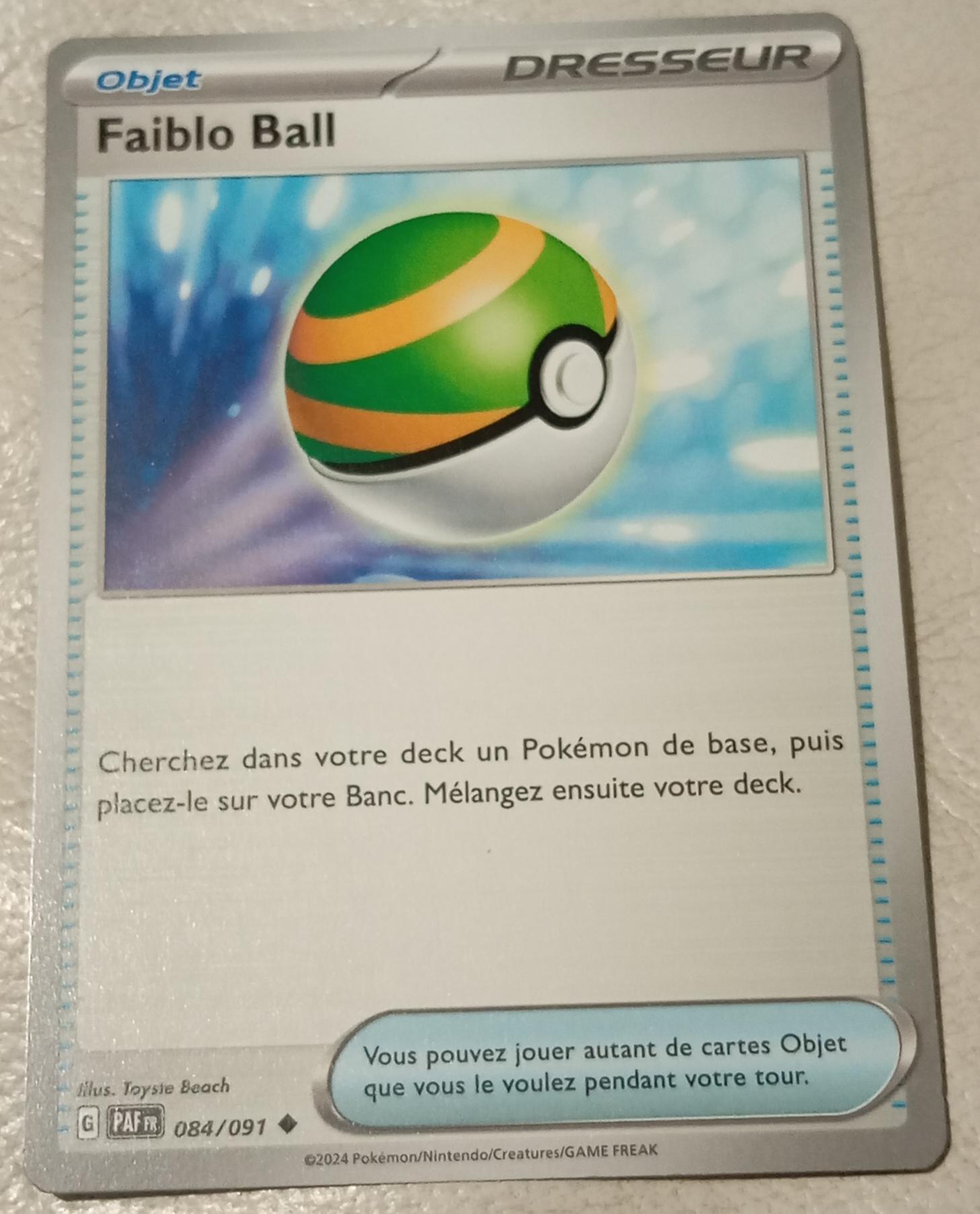 Carte pokémon Faiblo ball