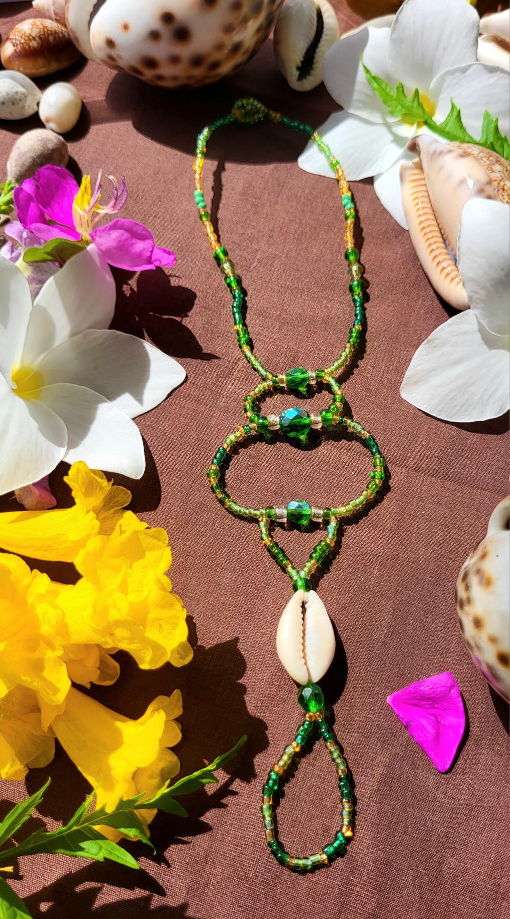 Chevillère bague verte