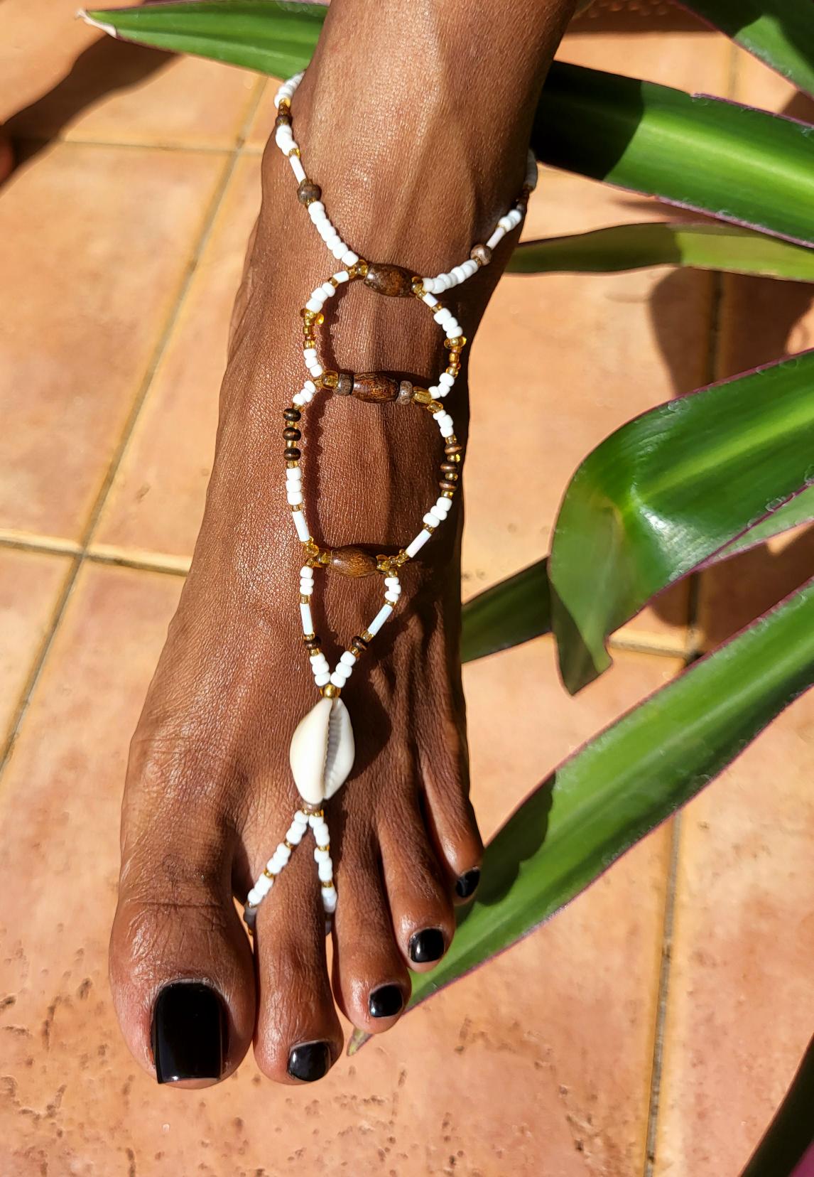 Chevillère bague blanche