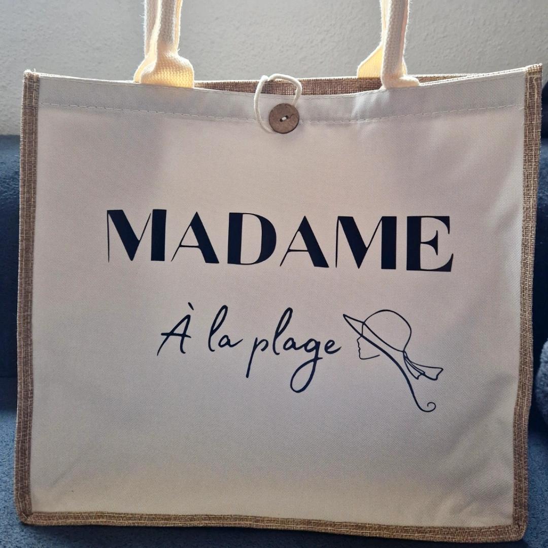 Sac en jute - Madame à la plage