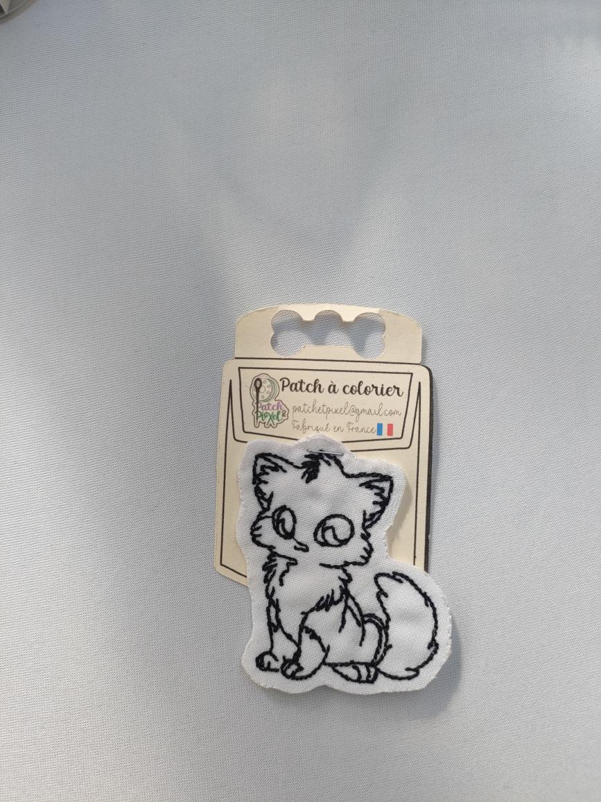 Patch brodé thermocollant à colorier renard