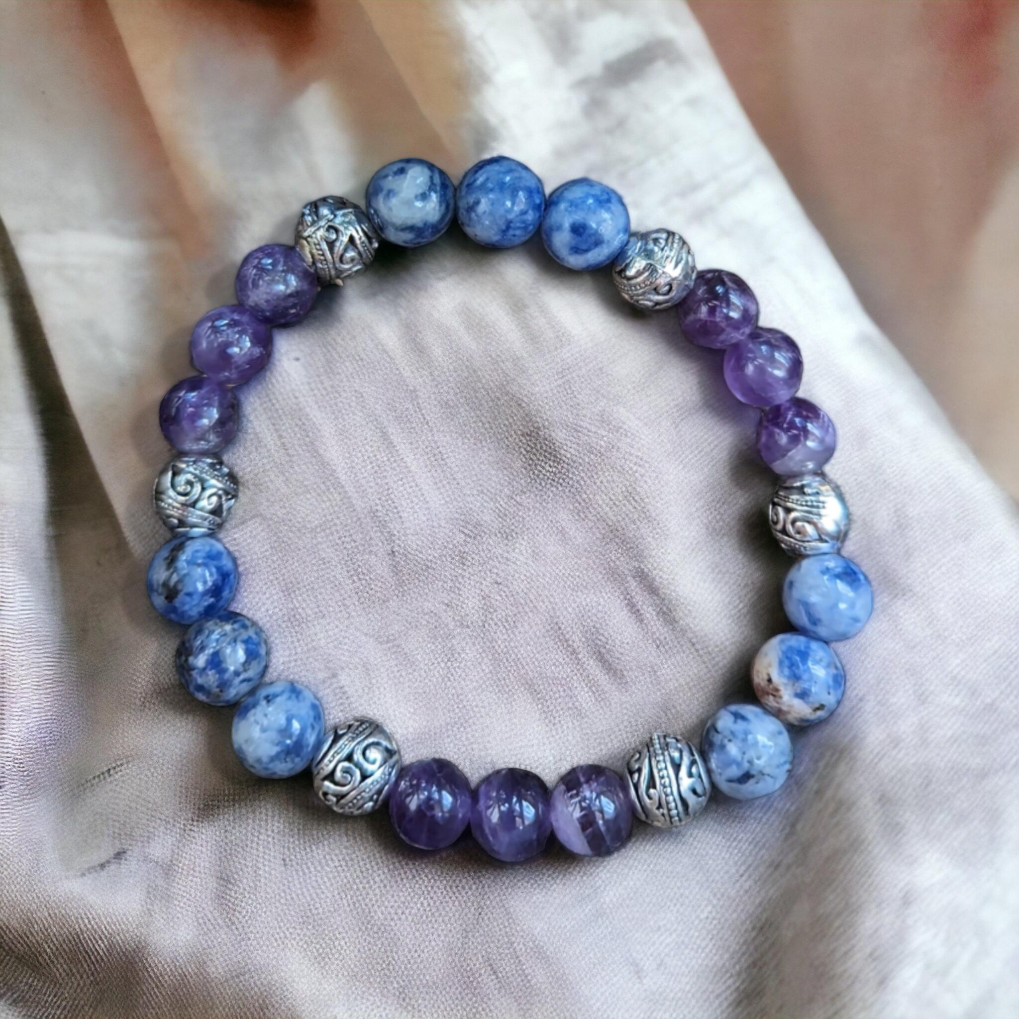 Hypersensibilité / Bracelet en Améthyste et Sodalite - 8 mm