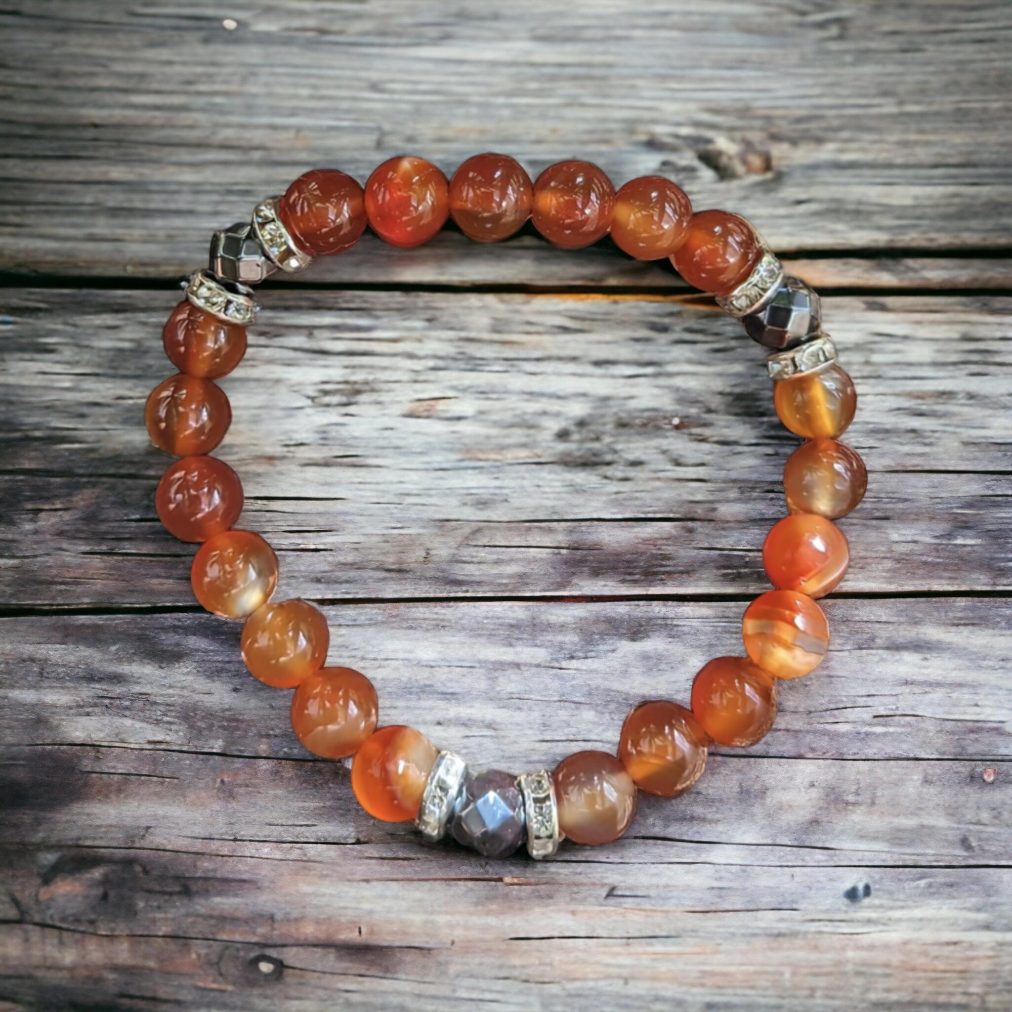 Sacré / Bracelet Cornaline - 8 mm