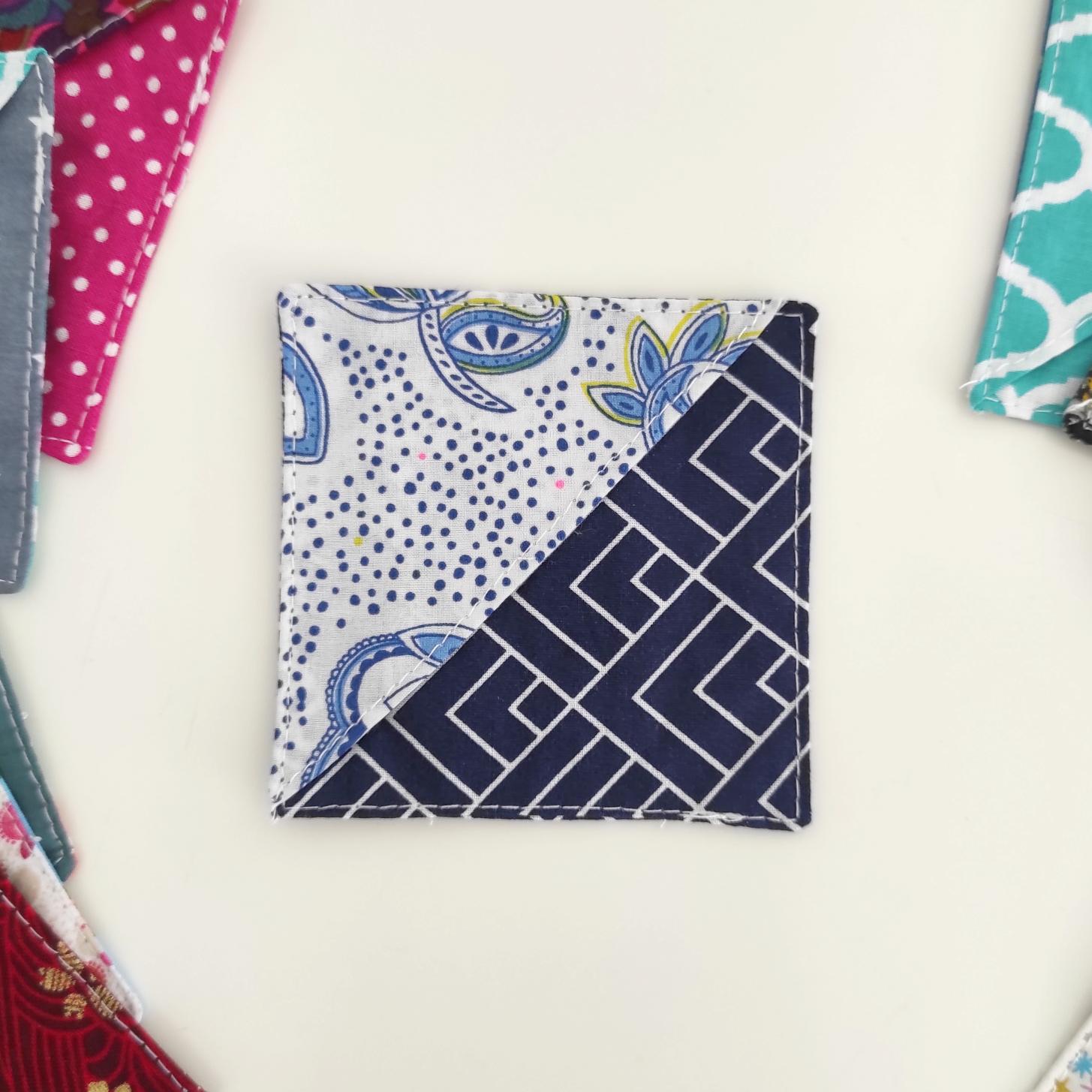 Marque page en coton - géométrie 