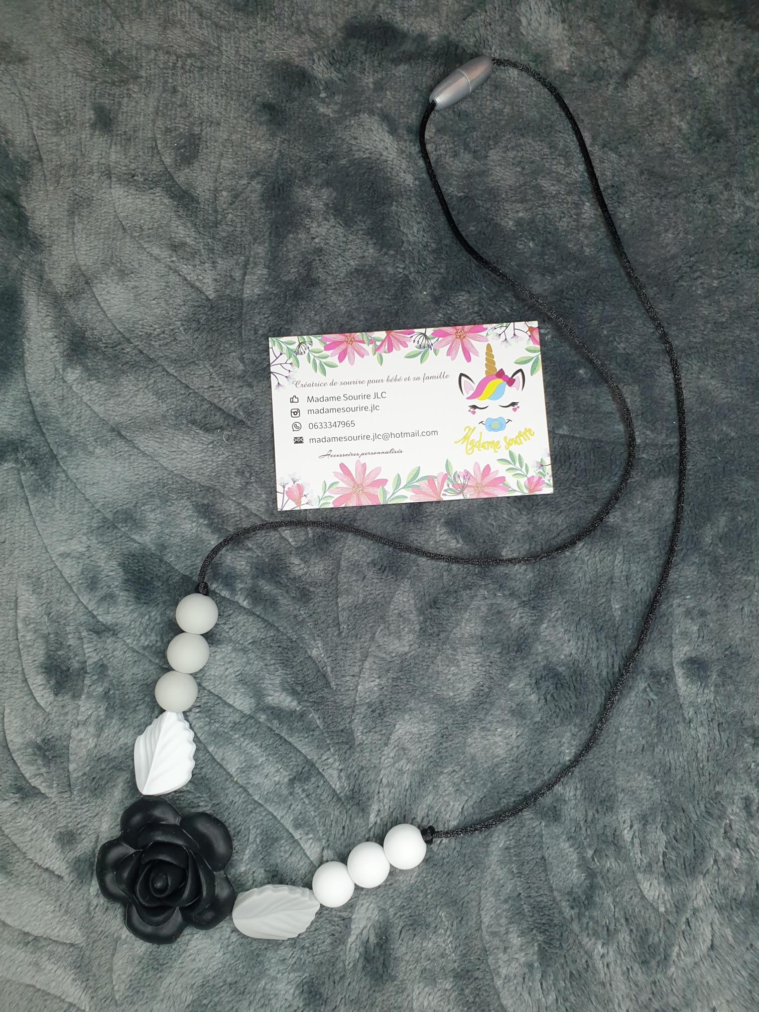 Collier Allaitement/Portage Grosse Rose