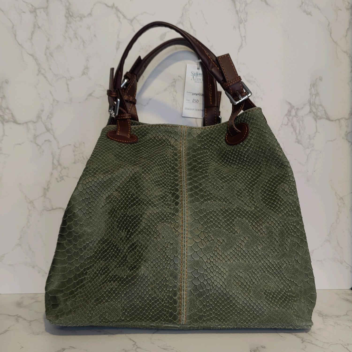 Python Stamp Shoulder Bag/Mint Green